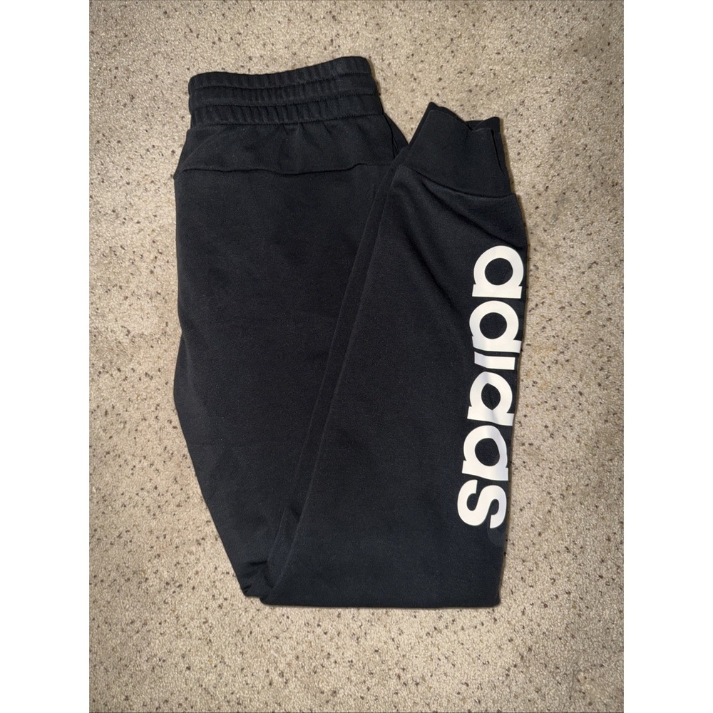 Adidas Women's Essentials Linear Pant Black & White Gym Comfy Small